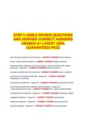 STEP 1 USMLE REVIEW QUESTIONS AND VERIFIED CORRECT ANSWERS GRADED A&plus; -LATEST 2026-2027- 100- GUARANTEED PASS&period;docx&NewLine;&NewLine;