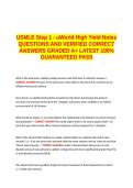 USMLE Step 1 - uWorld High Yield Notes QUESTIONS AND VERIFIED CORRECT ANSWERS GRADED A&plus; -LATEST 2026-2027- 100- GUARANTEED PASS&period;docx&NewLine;&NewLine;