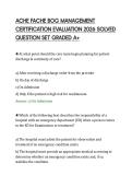 ACHE FACHE BOG MANAGEMENT&NewLine;CERTIFICATION EVALUATION 2026 SOLVED&NewLine;QUESTION SET GRADED A&plus;