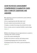 ACHE FACHE BOG MANAGEMENT&NewLine;COMPREHENSIVE EXAMINATION GUIDE&NewLine;2026 COMPLETE QUESTIONS AND&NewLine;ANSWERS
