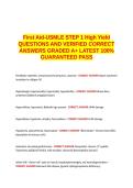   USMLE Step 1 Key Associations &semi;USMLE Step 3 QUESTIONS &semi;USMLE Step 2 pharma QUESTIONS &semi;STEP 1 USMLE REVIEW QUESTIONS &semi;USMLE Step 2 pharma QUESTIONS &semi;First Aid-USMLE STEP 1 High Yield &semi;Pathoma - USMLE Step 1 QUESTIONS AND VERIFIED CORRECT ANSWERS GRADED A