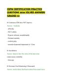 CEFM CERTIFICATION PRACTICE&NewLine;QUESTIONS 2026 SOLVED ANSWERS&NewLine;GRADED A&plus;