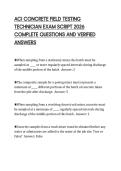 ACI CONCRETE FIELD TESTING&NewLine;TECHNICIAN EXAM SCRIPT 2026&NewLine;COMPLETE QUESTIONS AND VERIFIED&NewLine;ANSWERS