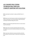 ACI CONCRETE FIELD TESTING&NewLine;TECHNICIAN FINAL PAPER 2026&NewLine;COMPLETE QUESTIONS WITH SOLUTIONS