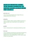 BACKFLOW PREVENTION ASSEMBLY&NewLine;TESTER TRAINING EXAMINATION TEST&NewLine;QUESTIONS ANSWERS ACCURATE REVIEW&NewLine;SHEET GRADED A&plus;