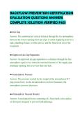 BACKFLOW PREVENTION CERTIFICATION&NewLine;EVALUATION QUESTIONS ANSWERS&NewLine;COMPLETE SOLUTION VERIFIED PASS&NewLine;