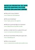 BACKFLOW PREVENTION TEST BANK&NewLine;PRACTICE QUESTIONS SOLUTIONS&NewLine;DETAILED EXPLANATIONS VERIFIED&NewLine;