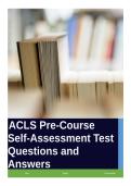 ACLS Pre-Course Self-Assessment Test Questions and Answers&period;