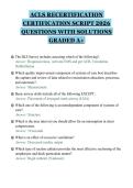 ACLS RECERTIFICATION&NewLine;CERTIFICATION SCRIPT 2026&NewLine;QUESTIONS WITH SOLUTIONS&NewLine;GRADED A&plus;
