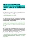 BACKFLOW TROUBLESHOOTING&NewLine;CERTIFICATION EVALUATION QUESTIONS&NewLine;ANSWERS COMPLETE SOLUTION VERIFIED&NewLine;PASS