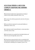 ACLS EXAM VERSION A AND B 2026&NewLine;COMPLETE QUESTIONS AND ANSWERS&NewLine;GRADED A&plus;