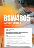 BSW4805 Assignment 2 2026 &vert; Due May 2026 - Distinction Guaranteed 
