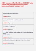 HEENT Assessment Test Bank Exam 2026-2027 Latest &NewLine;Version with complete questions and correct &NewLine;answersverified 100&percnt; Brand New&excl;&excl;
