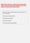 HEENT Health Assessment Test Bank Exam 2026-2027 &NewLine;Latest Version with complete questions and correct &NewLine;answersverified 100&percnt; Brand New&excl;&excl; 