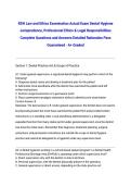 RDH Law and Ethics Examination Actual Exam Dental Hygiene Jurisprudence&comma; Professional Ethics & Legal Responsibilities Complete Questions and Answers Detailed Rationales Pass Guaranteed - A&plus; Graded