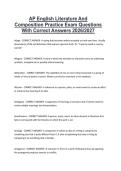 AP English Literature And Composition Practice Exam Questions With Correct Answers 2026&sol;2027