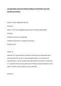 Carnegie Mellon University Artificial Intelligence Final Written exam with questions and answers&period;