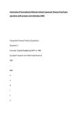 University of Pennsylvania Wharton School Corporate Finance Final Exam questions with answers 