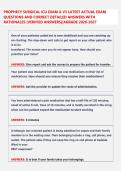 PROPHECY SURGICAL ICU EXAM A V3 LATEST ACTUAL EXAM &NewLine;QUESTIONS AND CORRECT DETAILED ANSWERS WITH &NewLine;RATIONALES &lpar;VERIFIED ANSWERS&rpar;&vert;AGRADE 2026-2027