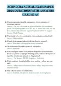ACRP CCRA ACTUAL EXAM PAPER&NewLine;2026 QUESTIONS WITH ANSWERS&NewLine;GRADED A&plus;