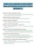 ACRP CCRA CERTIFICATION SCRIPT&NewLine;2026 QUESTIONS WITH SOLUTIONS&NewLine;GRADED A&plus;