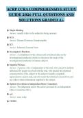 ACRP CCRA COMPREHENSIVE STUDY&NewLine;GUIDE 2026 FULL QUESTIONS AND&NewLine;SOLUTIONS GRADED A&plus;