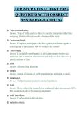 ACRP CCRA FINAL TEST 2026&NewLine;QUESTIONS WITH CORRECT&NewLine;ANSWERS GRADED A&plus;