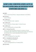 ACRP CCRC CERTIFICATION ACTUAL&NewLine;EXAM PAPER 2026 QUESTIONS WITH&NewLine;ANSWERS GRADED A&plus;