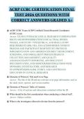 ACRP CCRC CERTIFICATION FINAL&NewLine;TEST 2026 QUESTIONS WITH&NewLine;CORRECT ANSWERS GRADED A&plus;