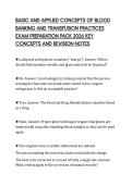 BASIC AND APPLIED CONCEPTS OF BLOOD&NewLine;BANKING AND TRANSFUSION PRACTICES&NewLine;EXAM PREPARATION PACK 2026 KEY&NewLine;CONCEPTS AND REVISION NOTES&NewLine;