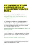 CPCE PRACTICE ACTUAL TEST PAPER&NewLine;2026 COMPLETE QUESTIONS AND&NewLine;ANSWERS VERIFIED EXPERT SOLUTIONS&NewLine;GRADED A&plus;