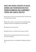 BASIC AND APPLIED CONCEPTS OF BLOOD&NewLine;BANKING AND TRANSFUSION PRACTICES&NewLine;REVISION HANDBOOK 2026 COMPATIBILITY&NewLine;TESTING AND CLINICAL PRACTICE&NewLine;