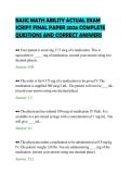 BASIC MATH ABILITY ACTUAL EXAM&NewLine;SCRIPT FINAL PAPER 2026 COMPLETE&NewLine;QUESTIONS AND CORRECT ANSWERS&NewLine;