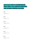 BASIC MATH ABILITY COMPREHENSIVE&NewLine;EXAM SCRIPT 2026 COMPLETE QUESTIONS&NewLine;AND ANSWERS VERIFIED SOLUTIONS&NewLine;
