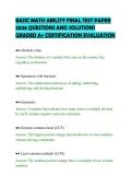 BASIC MATH ABILITY FINAL TEST PAPER&NewLine;2026 QUESTIONS AND SOLUTIONS&NewLine;GRADED A&plus; CERTIFICATION EVALUATION&NewLine;