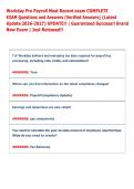 Workday Pro Payroll Most Recent exam COMPLETE &NewLine;EXAM Questions and Answers &lpar;Verified Answers&rpar; &lpar;Latest &NewLine;Update 2026-2027&rpar; UPDATE&excl;&excl; &vert; Guaranteed Success&excl;&excl; Brand &NewLine;New Exam &vert; Just Released&excl;&excl;Workday Pro Payroll Most Recent exam COMPLETE &NewLine;EXAM Questions and 