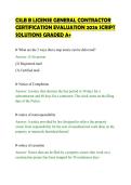 CSLB B LICENSE GENERAL CONTRACTOR&NewLine;CERTIFICATION EVALUATION 2026 SCRIPT&NewLine;SOLUTIONS GRADED A&plus;