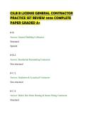 CSLB B LICENSE GENERAL CONTRACTOR&NewLine;PRACTICE SET REVIEW 2026 COMPLETE&NewLine;PAPER GRADED A&plus;