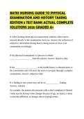 BATES NURSING GUIDE TO PHYSICAL&NewLine;EXAMINATION AND HISTORY TAKING&NewLine;EDITION 3 TEST BANK ACTUAL COMPLETE&NewLine;SOLUTIONS 2026 GRADED A&plus;