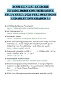 ACSM CLINICAL EXERCISE&NewLine;PHYSIOLOGIST COMPREHENSIVE&NewLine;STUDY GUIDE 2026 FULL QUESTIONS&NewLine;AND SOLUTIONS GRADED A&plus;