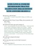 ACSM CLINICAL EXERCISE&NewLine;PHYSIOLOGIST PRACTICE&NewLine;EXAMINATION 2026 QUESTIONS&NewLine;WITH ANSWERS GRADED A&plus;