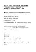 ACSM FINAL PAPER 2026 QUESTIONS&NewLine;WITH SOLUTIONS GRADED A&plus;
