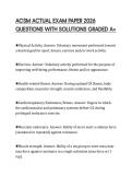 ACSM ACTUAL EXAM PAPER 2026&NewLine;QUESTIONS WITH SOLUTIONS GRADED A&plus;
