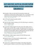 ACT 235 NCC ACTUAL EXAM PAPER&NewLine;2026 QUESTIONS WITH ANSWERS&NewLine;GRADED A&plus;