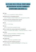 ACT 235 NCC FINAL TEST 2026&NewLine;QUESTIONS WITH CORRECT&NewLine;ANSWERS GRADED A&plus;