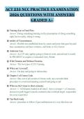 ACT 235 NCC PRACTICE EXAMINATION&NewLine;2026 QUESTIONS WITH ANSWERS&NewLine;GRADED A&plus;