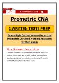 Prometric CNA 3 Written Tests &lpar;Latest 2026 &sol; 2027 Update&rpar; Questions and Verified Answers &vert; 100&percnt; Correct Grade A&plus;