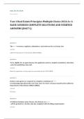 real estate principles EXAM A&plus; GRADE ASSURED COMPLETE SOLUTIONS AND VERIFIED ANSWERS