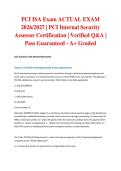 PCI ISA Exam ACTUAL EXAM 2026&sol;2027 &vert; PCI Internal Security Assessor Certification &vert; Verified Q&A &vert; Pass Guaranteed - A&plus; Graded