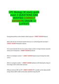 LPC Biology 30 study guide for exam 2 QUESTIONS AND VERIFIED CORRECT ANSWERS GRADED A&plus; -LATEST 2026-2027- 100- GUARANTEED PASS&period;docx&NewLine;&NewLine;